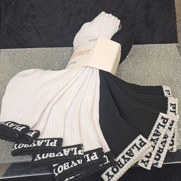 Playboy 6-PK Logo Band Quarter Socks - Picture 6 of 6